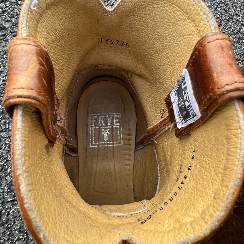 Frye Billy short Brown Leather Ankle Cowboy Boots Sz 10 - Picture 7 of 10